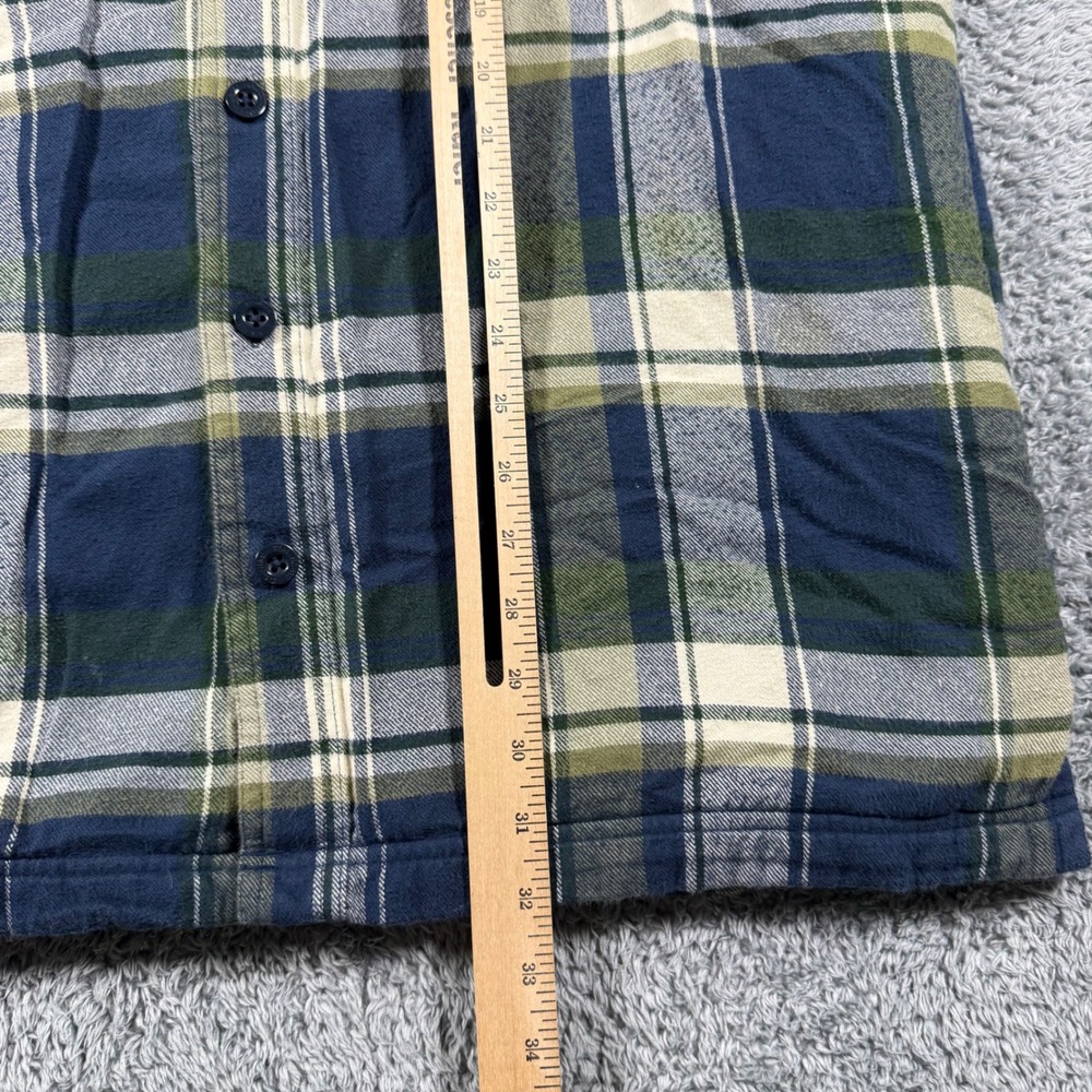 LL Bean Fleece Lined Flannel Shirt Mens L Tall Plaid Traditional Fit Overshirt - Picture 7 of 7